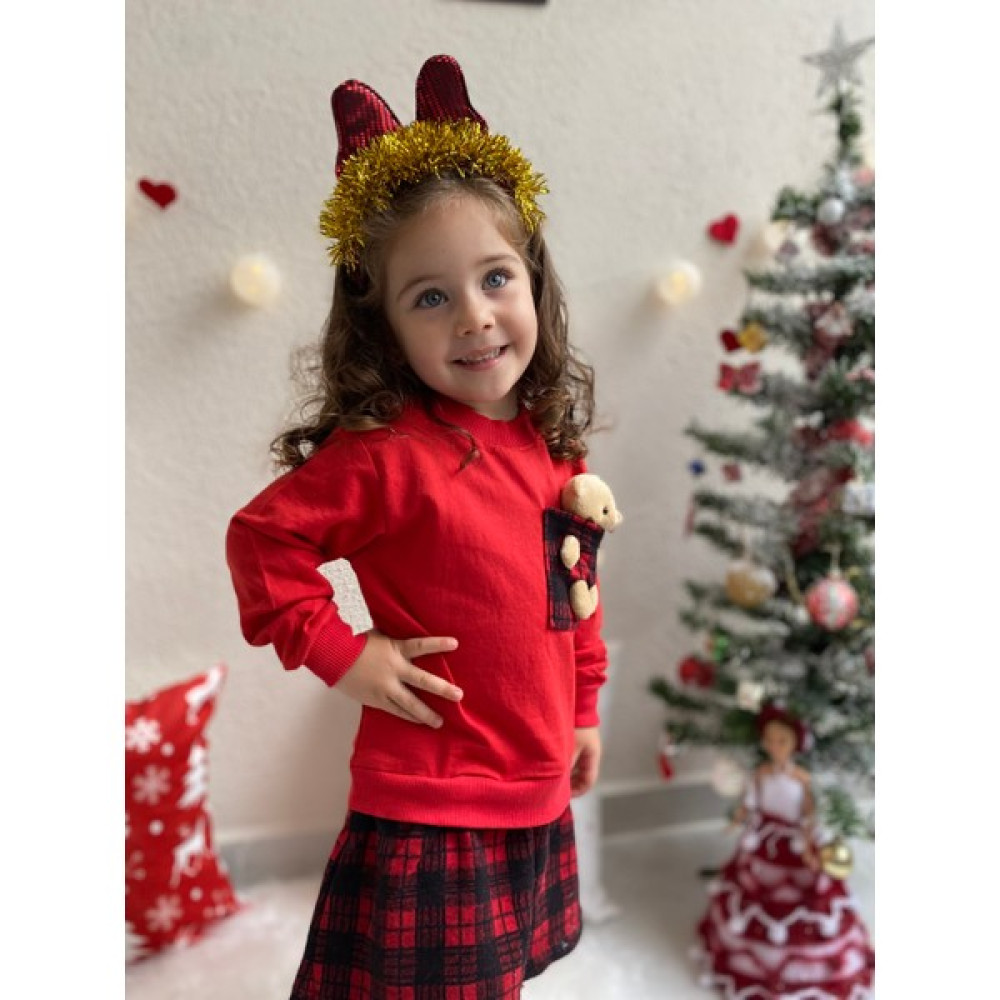 Erv Kids Kız Çocuk Ayıcıklı Kırmızı Yeniyıl /yılbaşı Elbise Kız Çocuk Elbise Fiyatı