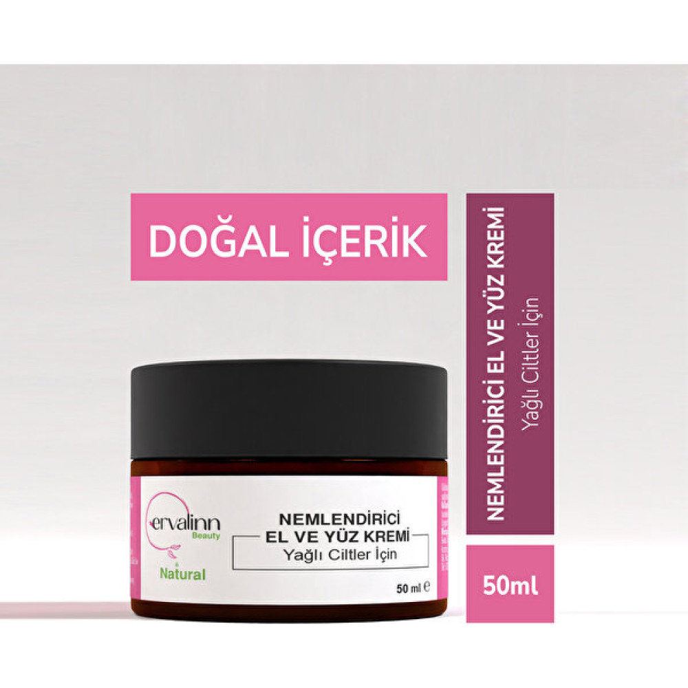 Ervalinn Doğal Nemlendirici El ve Yüz Kremi Yağlı Ciltler Için 50 ml Nemlendiriciler Fiyatı