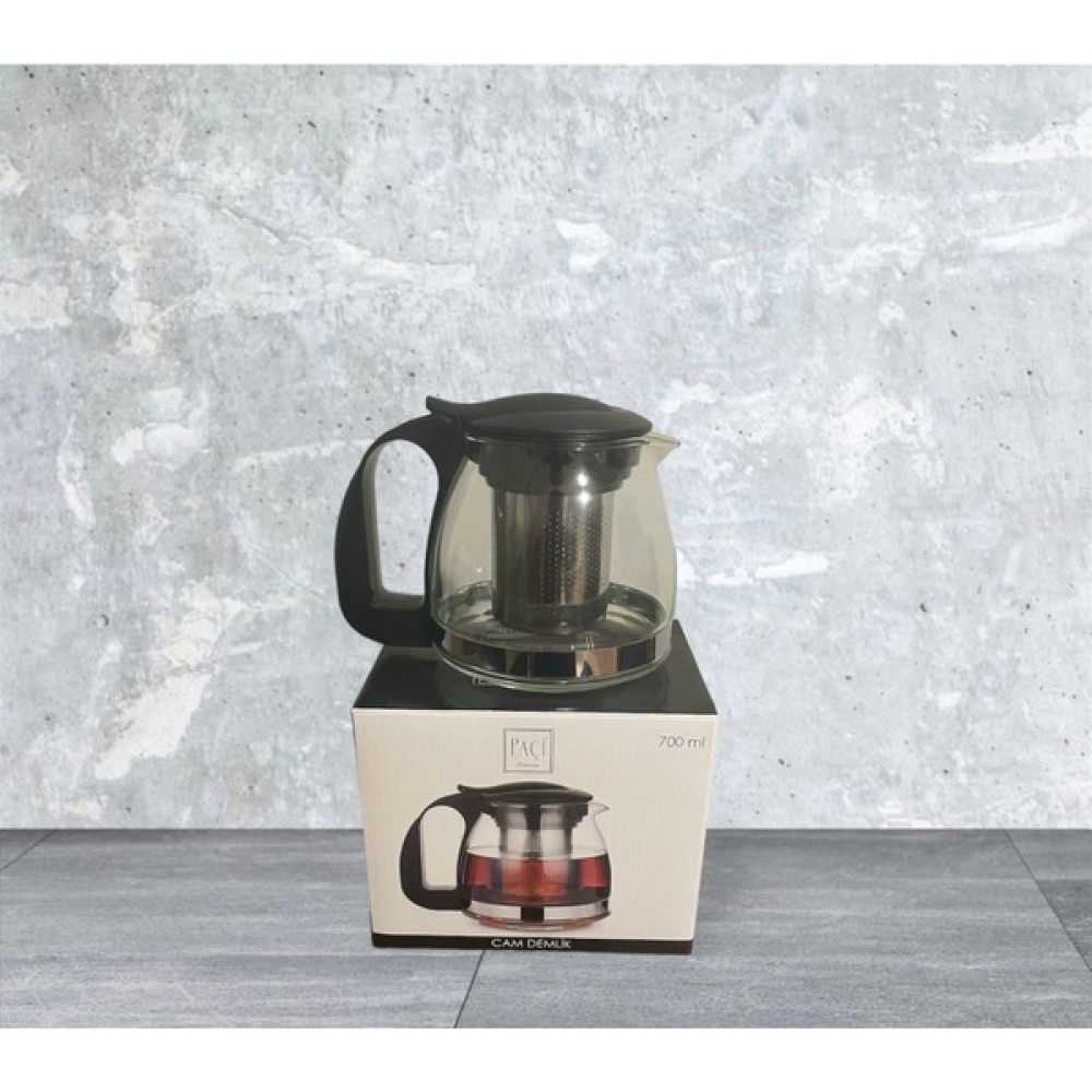 Ervo 700 ml Siyah Süzgeçli Cam Demlik Kahve ERV2024-CD-700 Çay / Çaydanlık Setleri Fiyatı
