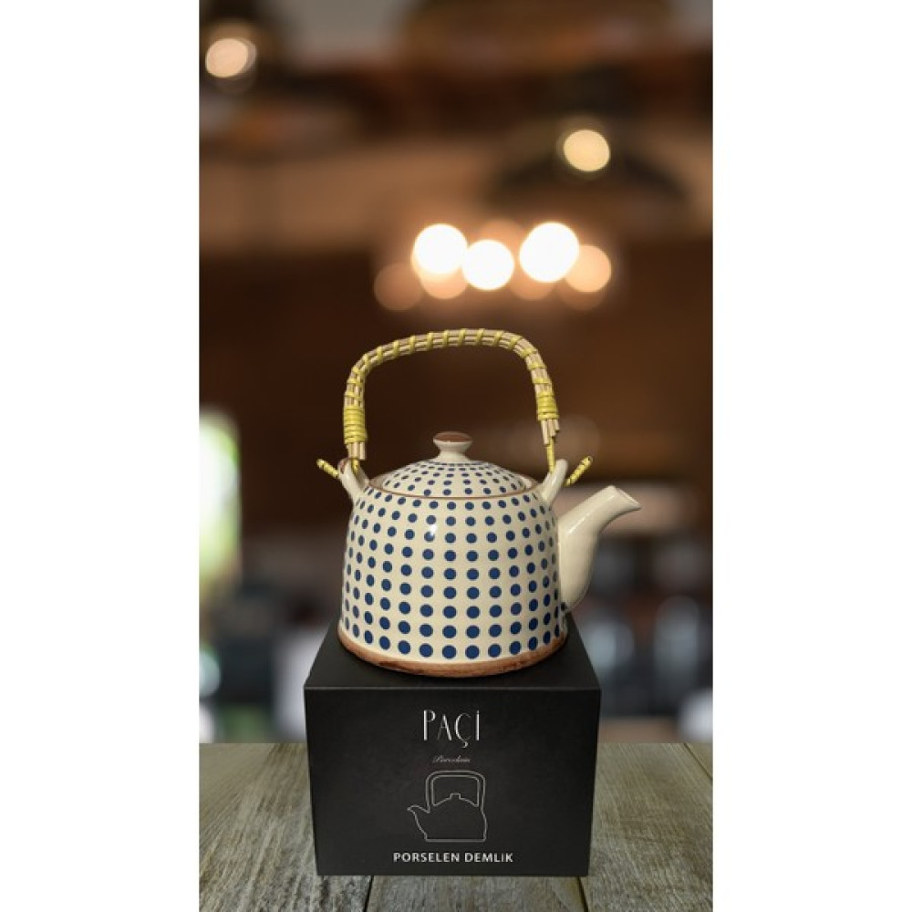 Ervo Ulan 800 Ml. Bambu Kulplu Çini Desen Demlik Çay / Çaydanlık Setleri Fiyatı