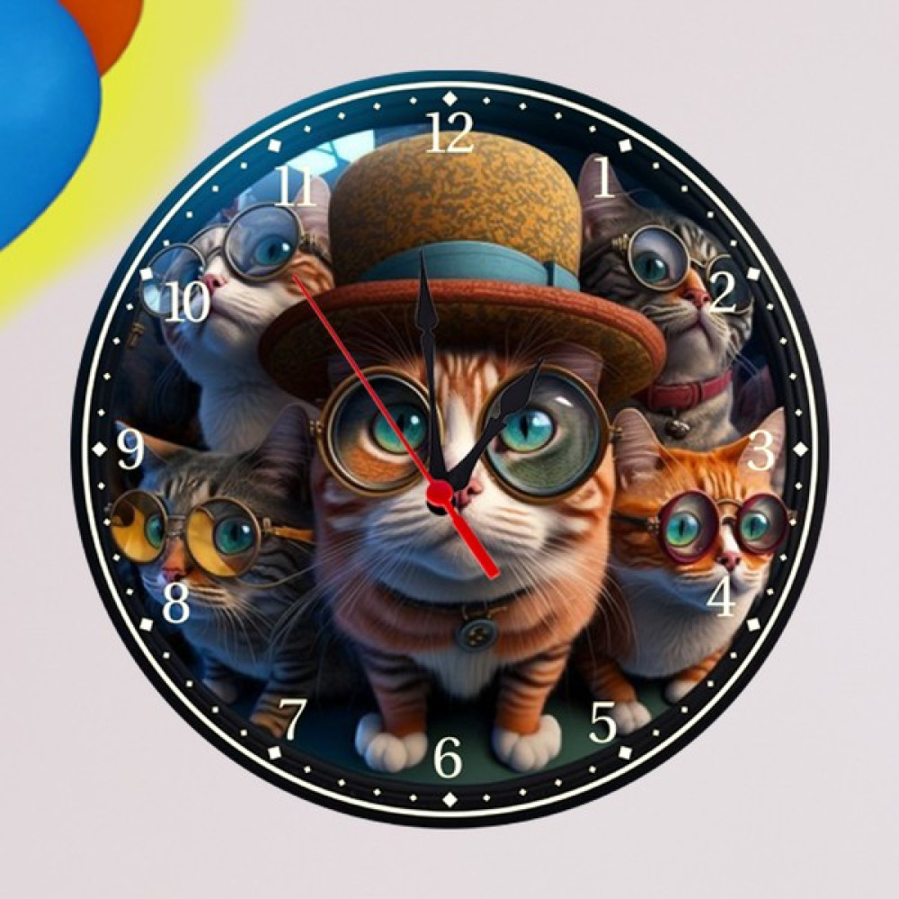 Eryatex Çocuk Odası Duvar Saati Kedi Model Duvar Saati ve Kedi Temalı Duvar Süsleri Dekoratif Saat Fiyatı