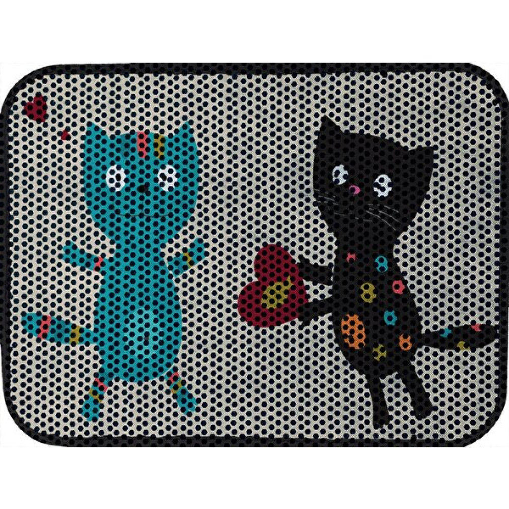 Eryatex Elekli Tuvalet Önü Kedi Kumu Paspası Renkli Desenli Elekli Kedi Tuvalet Önü Kum Toparlayıcı Paspas - 45 x 60 cm Evcil Hayvan Ürünleri Fiyatı