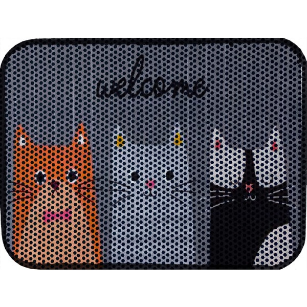 Eryatex Elekli Tuvalet Önü Kedi Kumu Paspası Renkli Desenli Elekli Kedi Tuvalet Önü Kum Toparlayıcı Paspas - 60 x 90 cm - Turuncu - Gri Evcil Hayvan Ürünleri Fiyatı