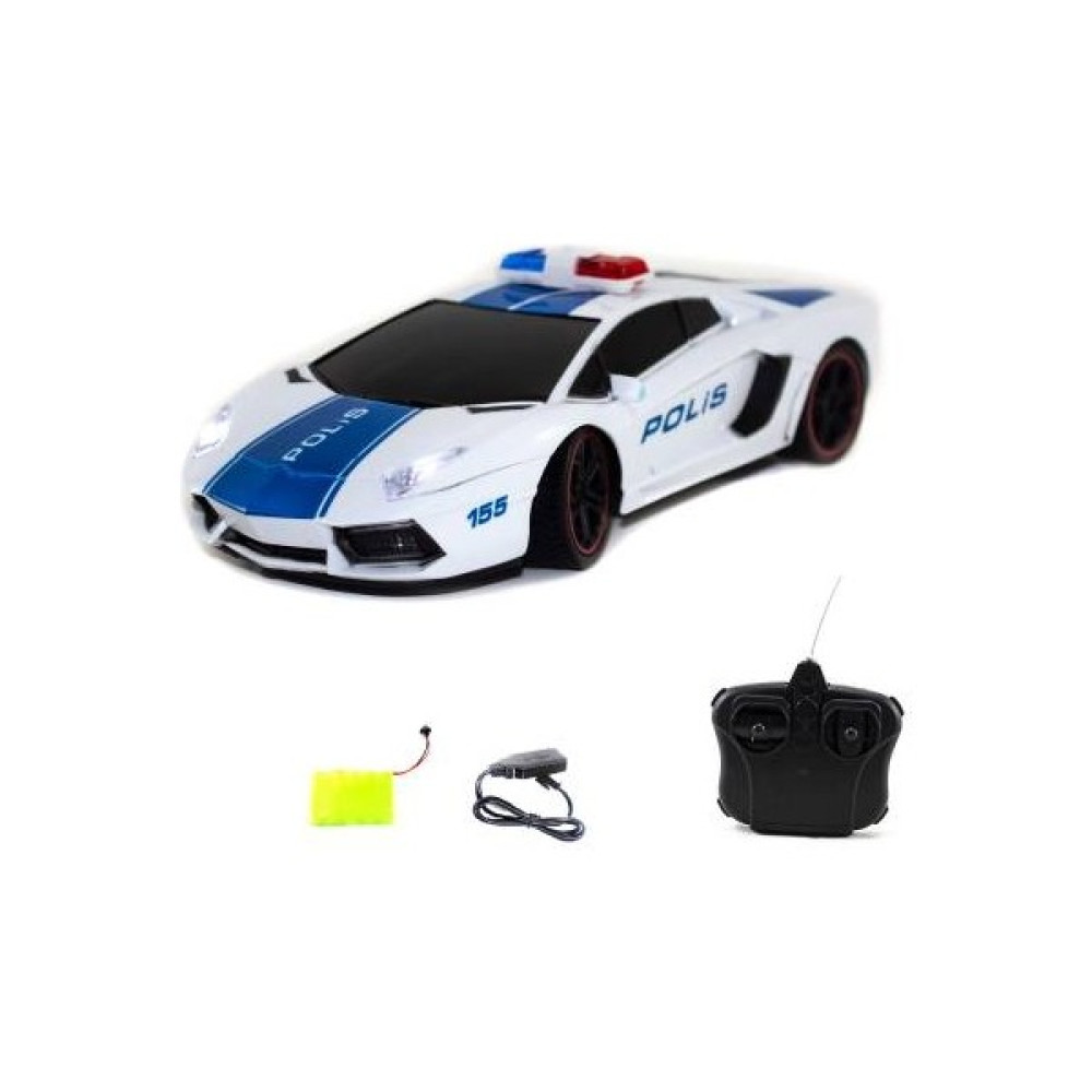 Erzi 1:12 Uzaktan Kumandalı Polis Lamborghini Şarjlı Araba - Açık Mavi Oyuncak Araç Fiyatı
