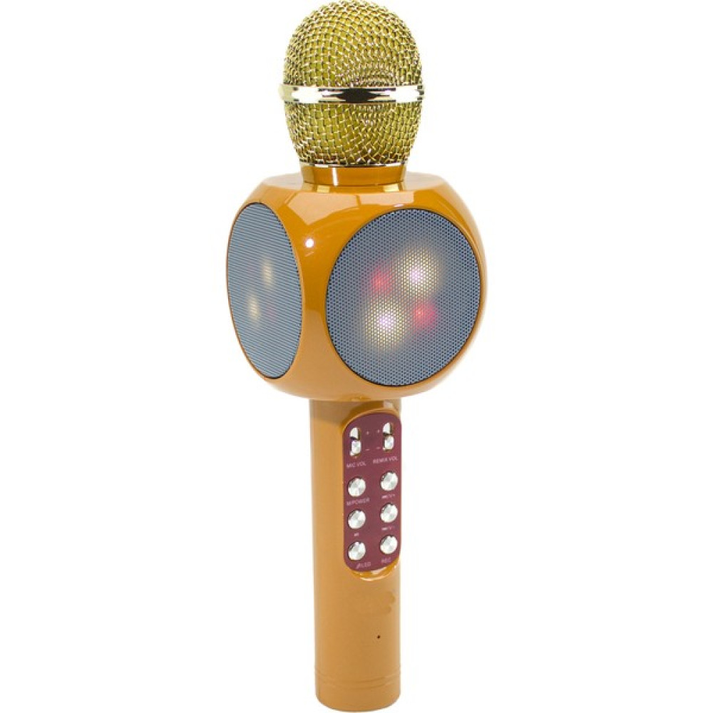 Erzi Karaoke Mikrofon Bluetooth'lu Işıklı Şarjlı Süper Karaoke Sarı Müzik Aletleri Fiyatı