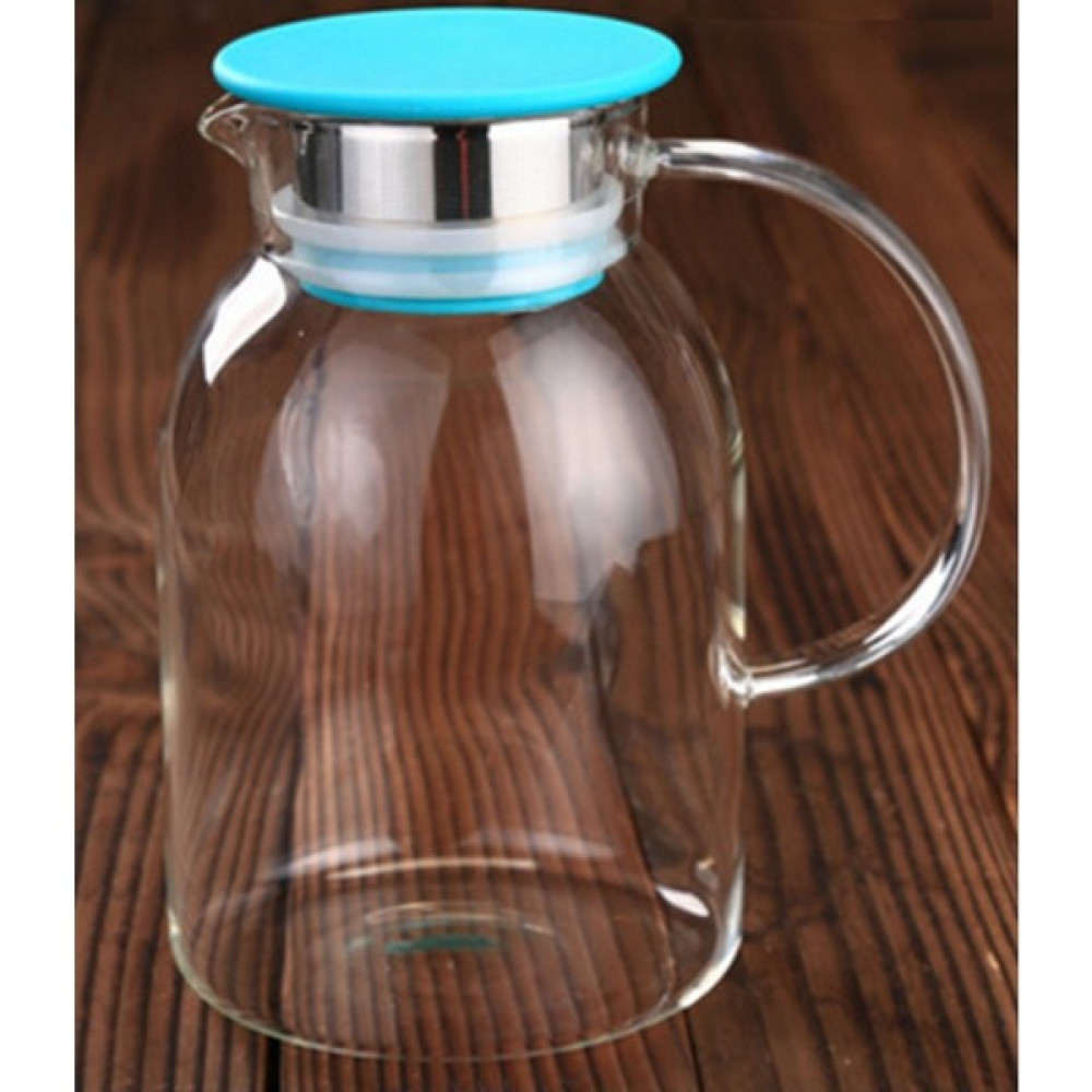 Es Dekor Crt Houseware Ev Eşyası Ince Cam Süzgeçli Sürahi 1700ml Mavi Kapaklı Sürahi Fiyatı