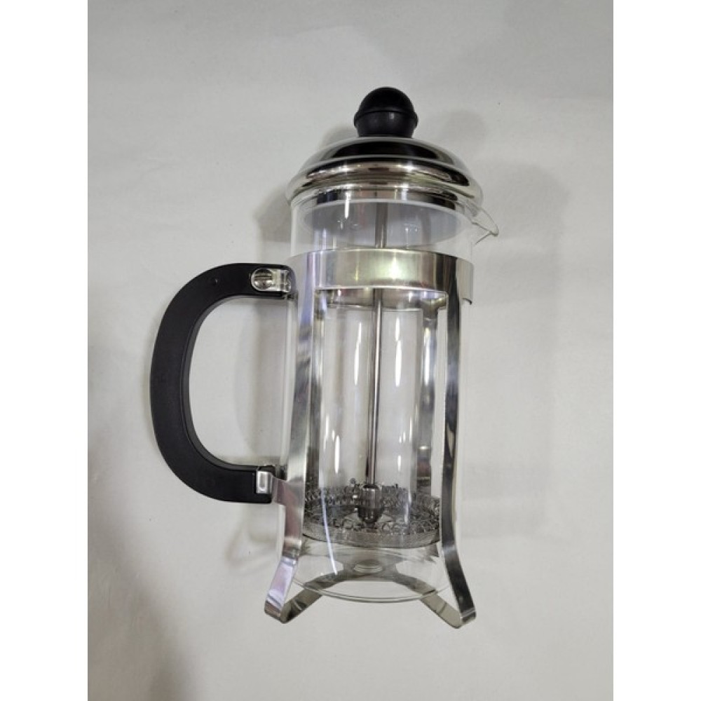 Es Dekor Pukka Cam Metal French Press 350ml Gümüş Renk Servis Sunum Sofra Ürünü Tekli French Press Fiyatı