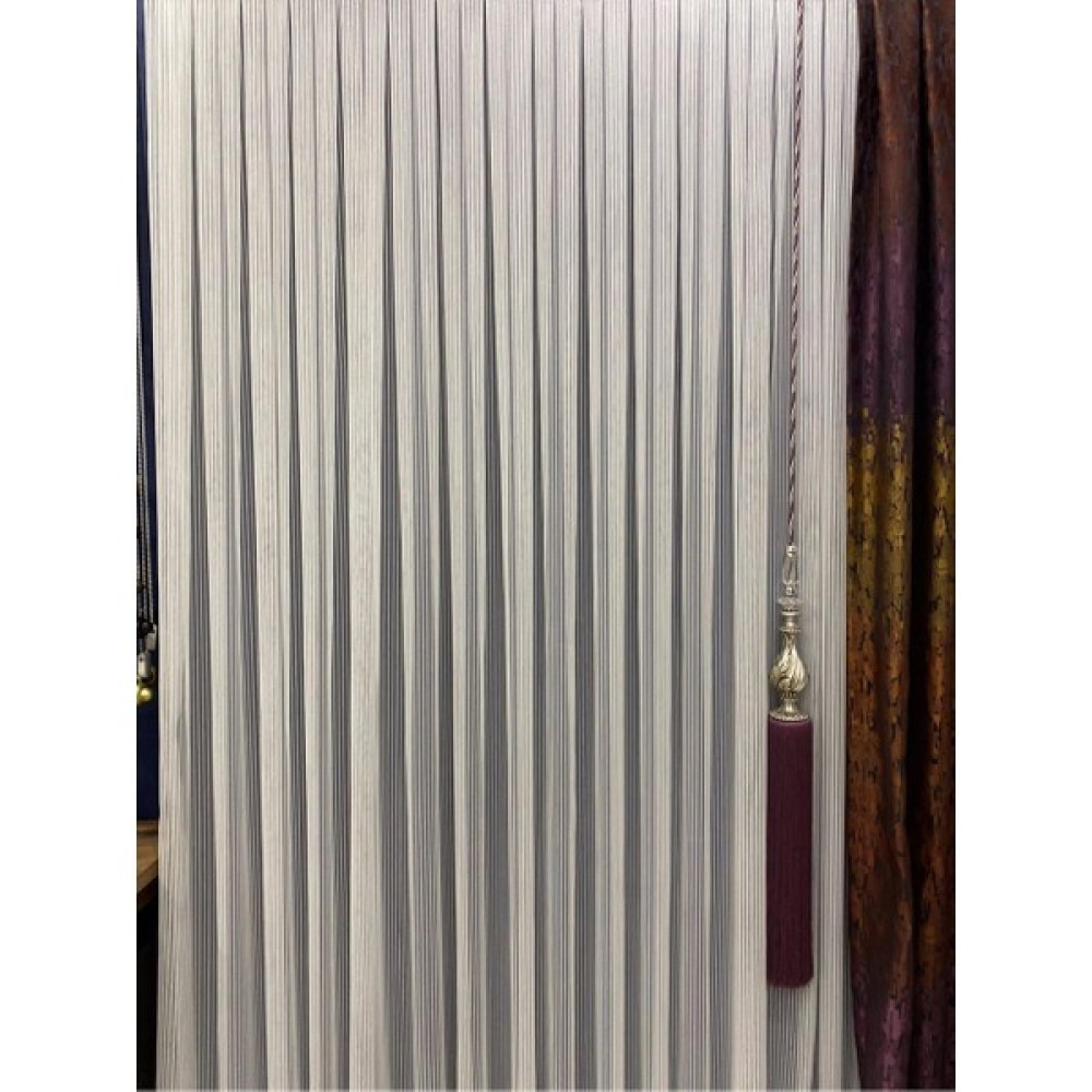 Es Home Textile Zincir Gümüş Simli Tül Pilesiz - Ekru - 100 x 275 cm Tül Perde Fiyatı