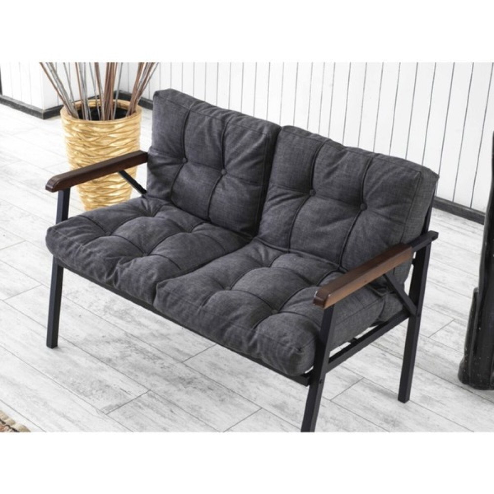 E&s Modalife Karaca Balkon, Bahçe, Cafe- Metal Kanepe Koltuk Takımı- 2+1+1 Tek Renk Antrasit Bahçe Koltuğu Fiyatı