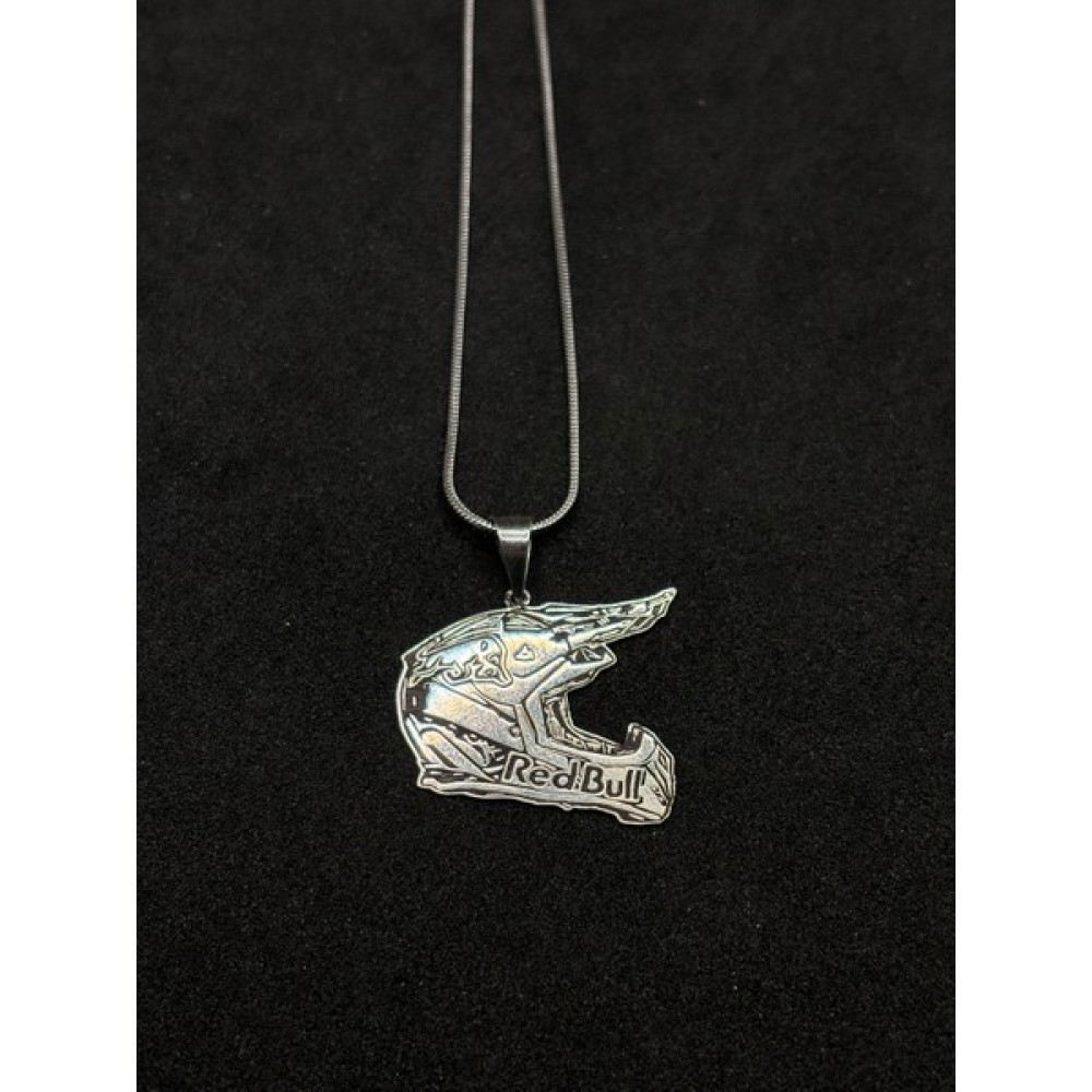 Es Silver Jewellery Cross-Enduro Kask Kolye 925 Ayar Gümüş , 60CM Çelik Zincir Gümüş Kolye Fiyatı