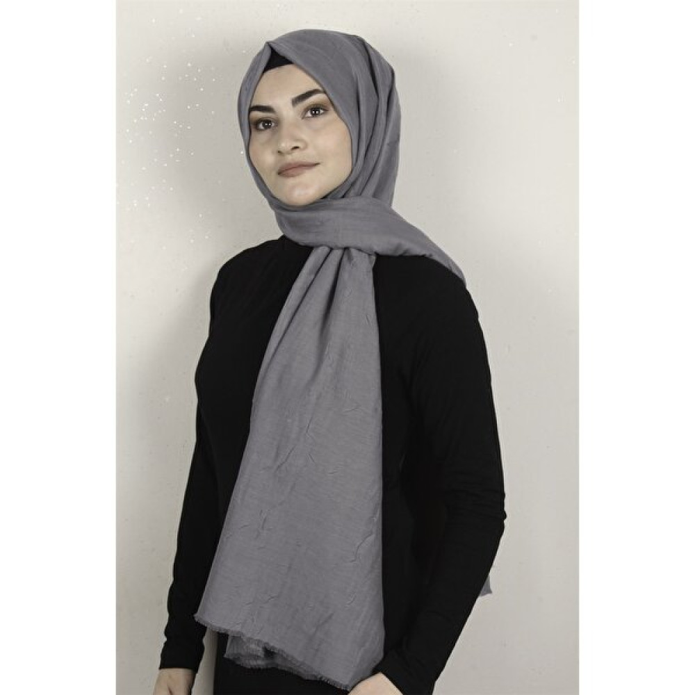 Eşarppark Bambu Kraşlı Şal 2724-16 Kül Şal / Fular & Eşarp Fiyatı