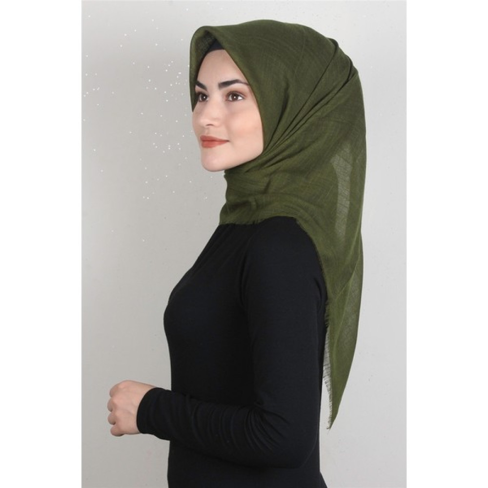 Eşarppark Pamuklu Trend Eşarp 9914-36 Yağ Yeşili Eşarp Fiyatı