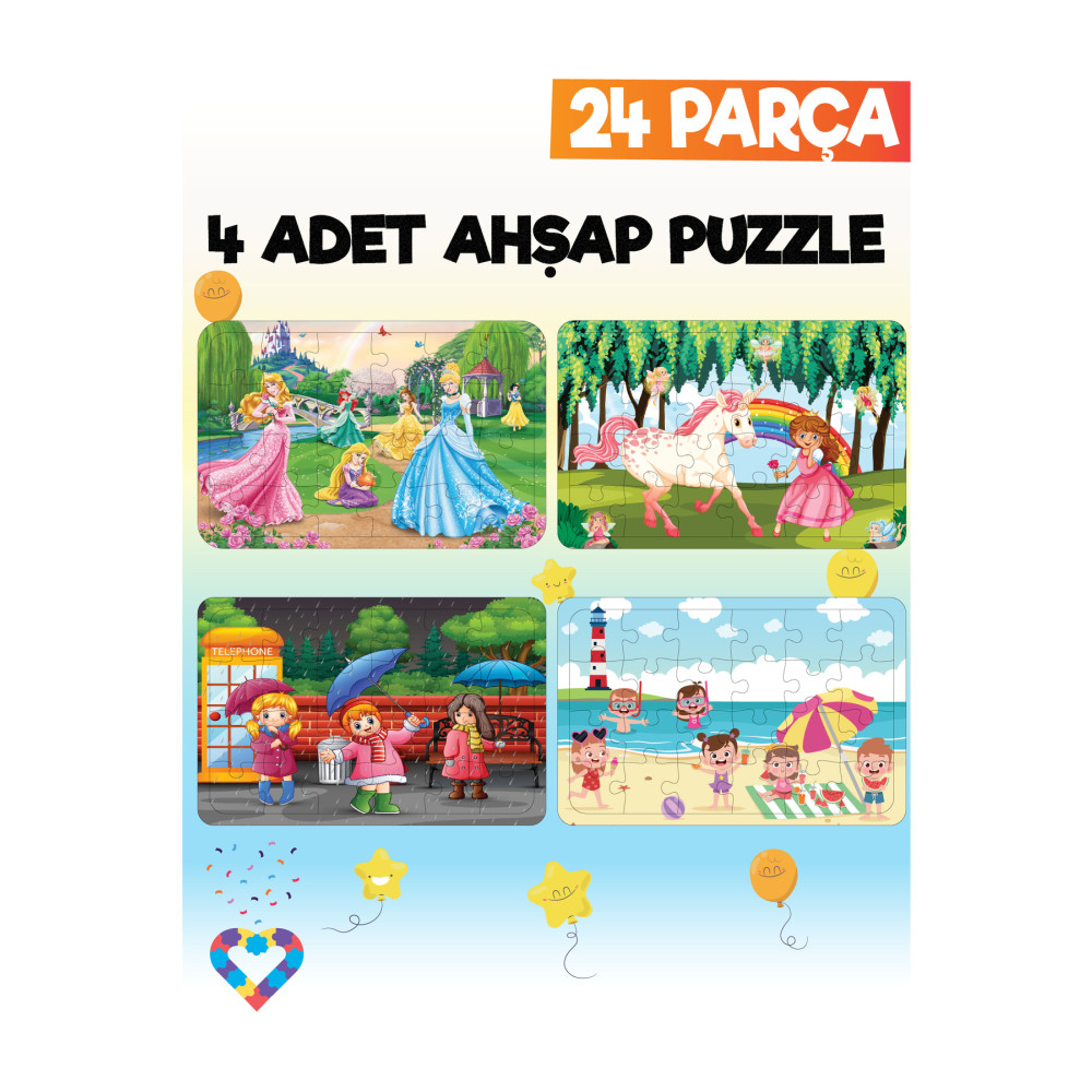 esatoys Ahşap 24 Parça 4 Adet Çocuk Puzzle Puzzle & Aksesuarları Fiyatı