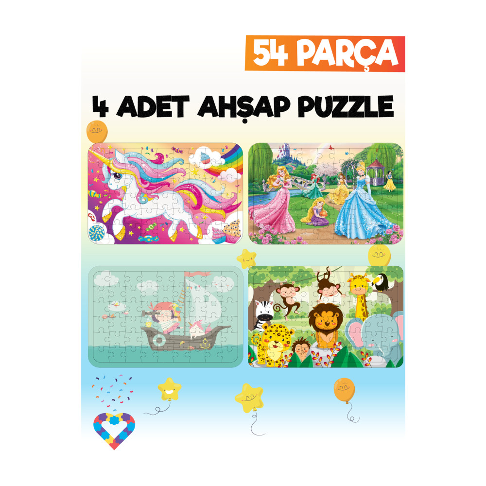 esatoys Ahşap 54 Parça 4 Adet Çocuk Puzzle Puzzle & Aksesuarları Fiyatı