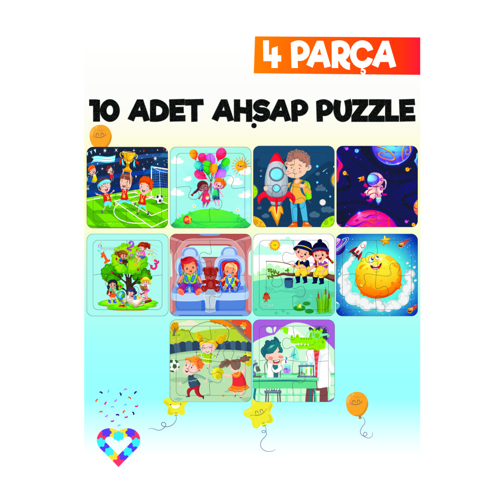 esatoys Ahşap Çocuk Puzzle 4 Parça 10 Adet Puzzle & Aksesuarları Fiyatı