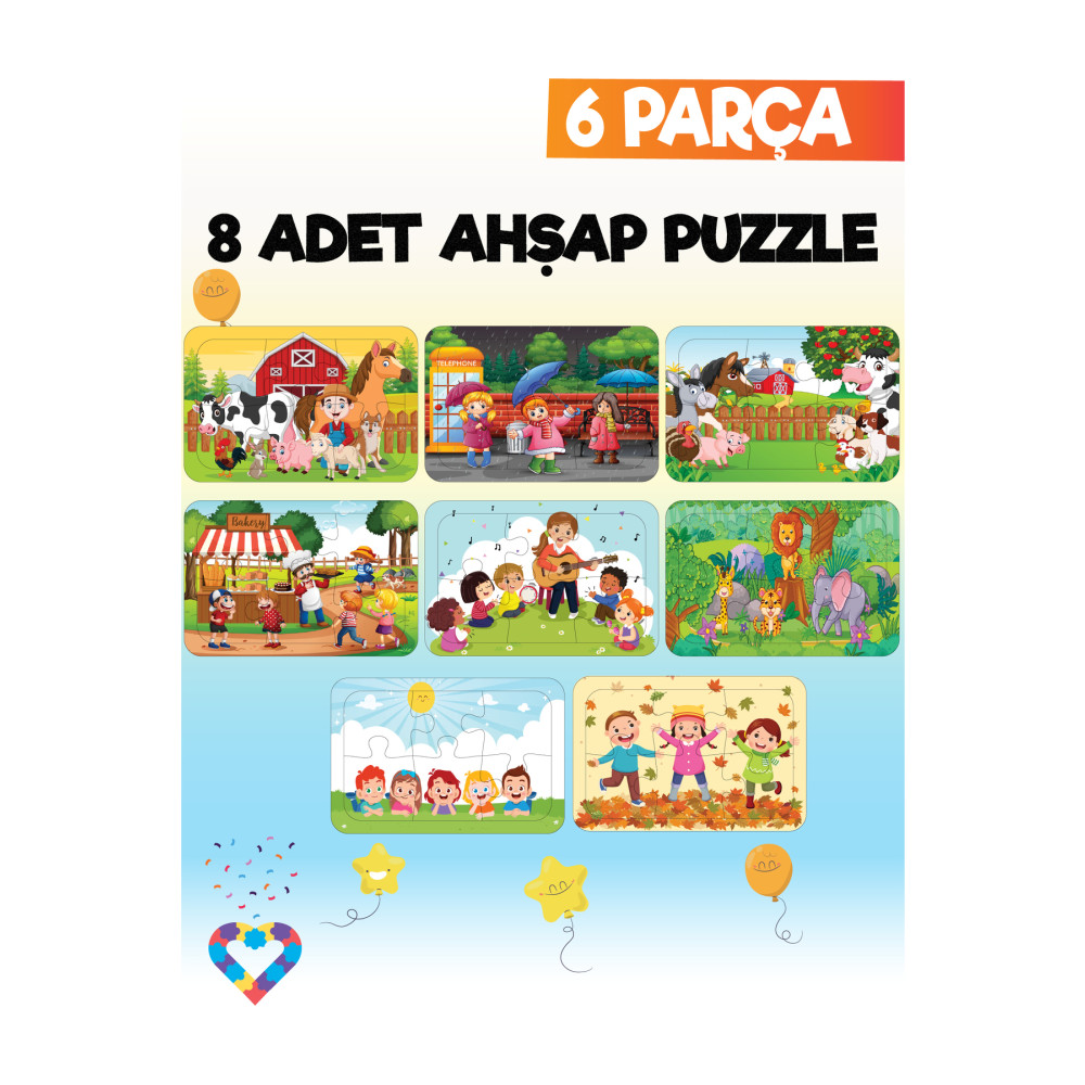 esatoys Ahşap Çocuk Puzzle 6 Parça 6 Adet Puzzle & Aksesuarları Fiyatı