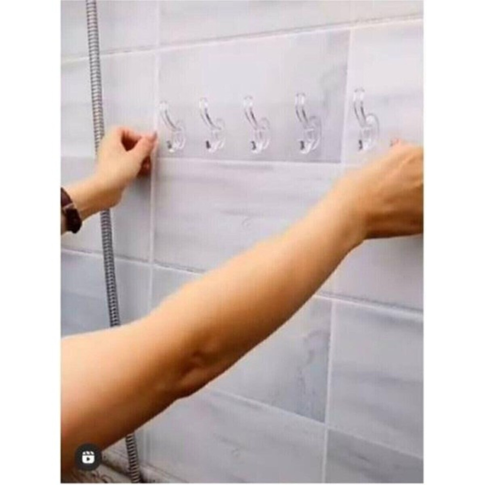 Esbera Home 5'li Kendinden Yapışkanlı Güçlü Şeffaf Askılık - Kapı Arkası Mutfak Duvar Banyo Askı - Renkli Eşya Saklama / Düzenleme Fiyatı