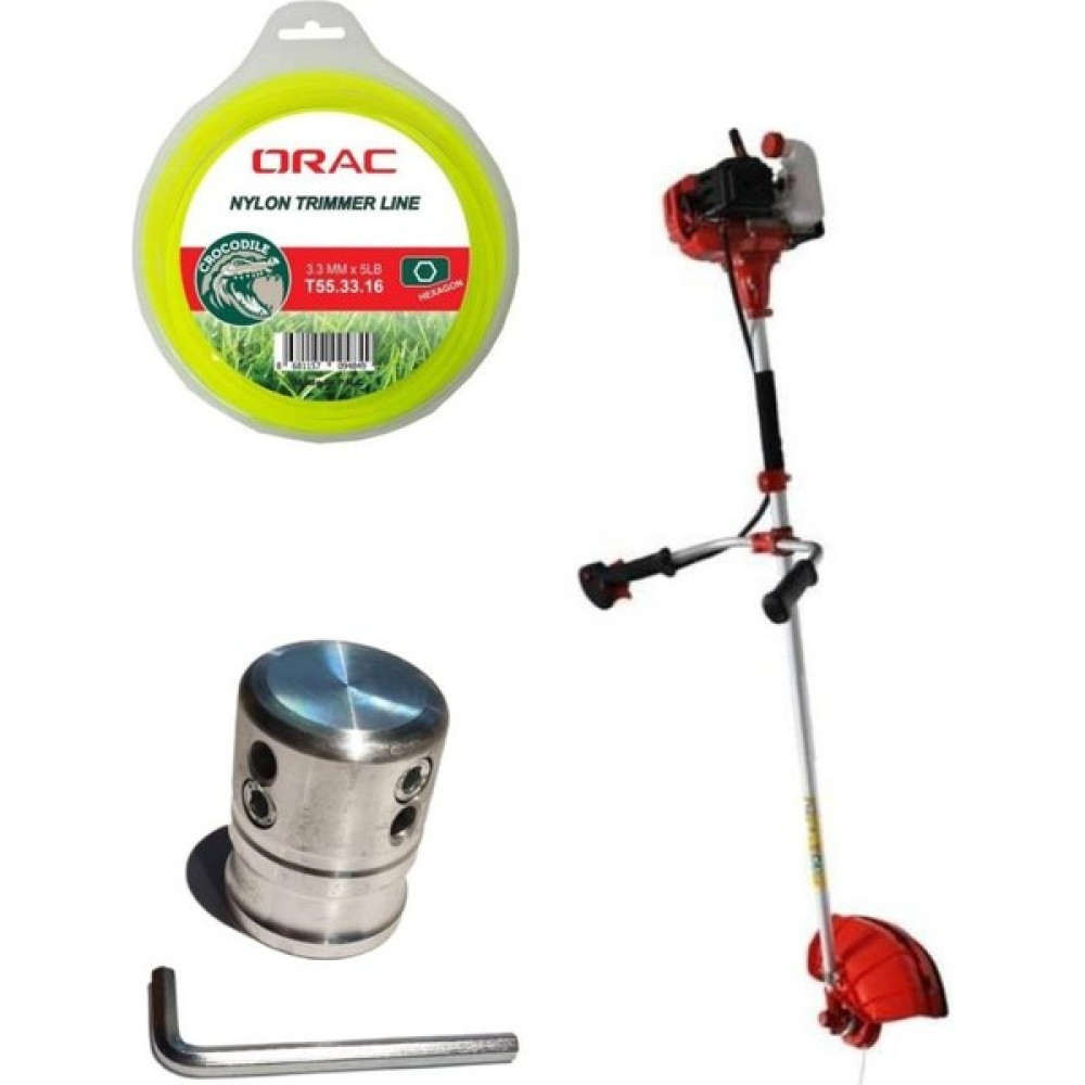 Esc Power Tools - CG520 Motorlu Yan Tırpan Alüminyum Örümcek Başlık Tırpan Misina 3,30MM Bahçe Makinesi Fiyatı