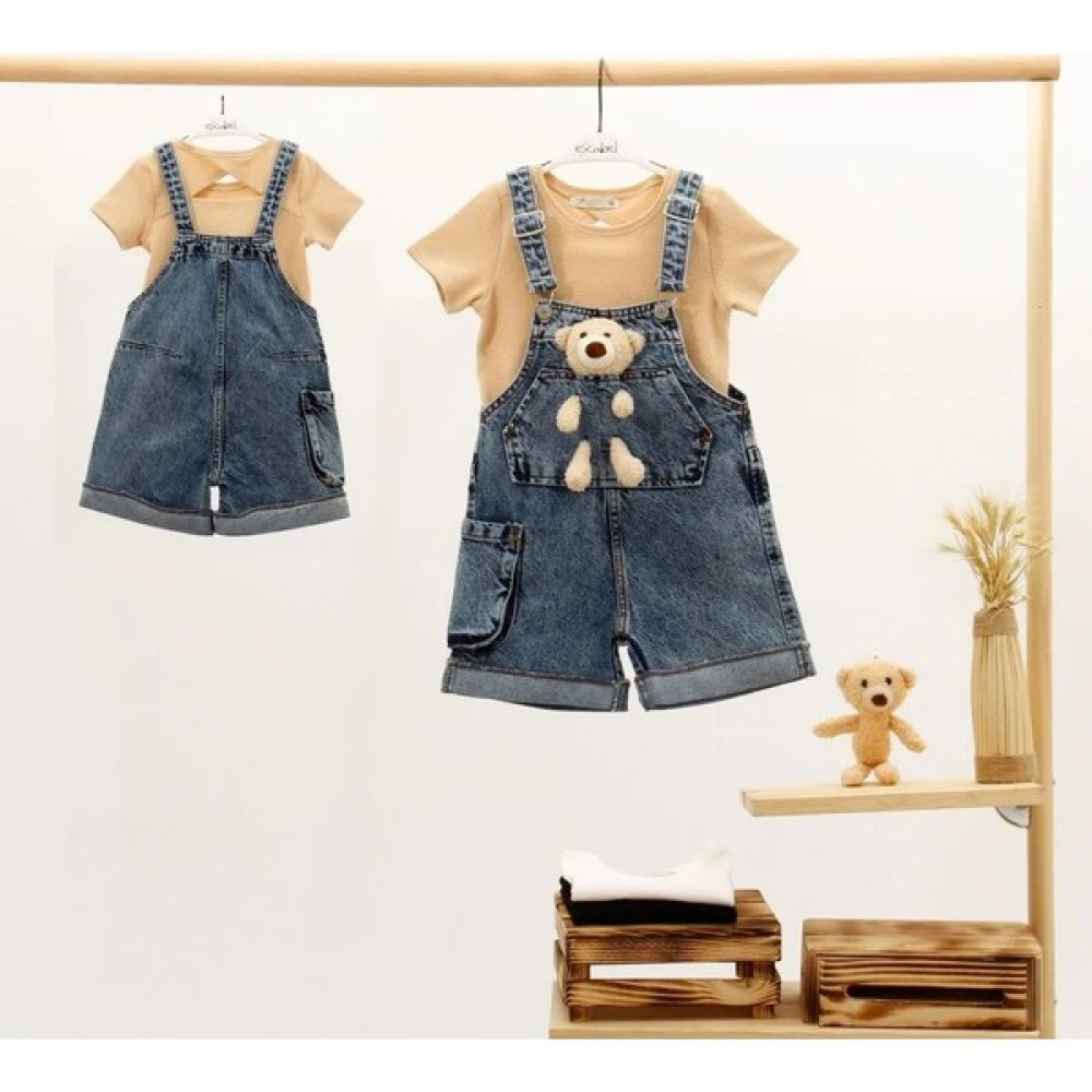 Escabel Kız Çocuk Salopet Şort Mavi 8-9 Yaş Denim Mavi Kız Çocuk Tulum ve Salopet Fiyatı