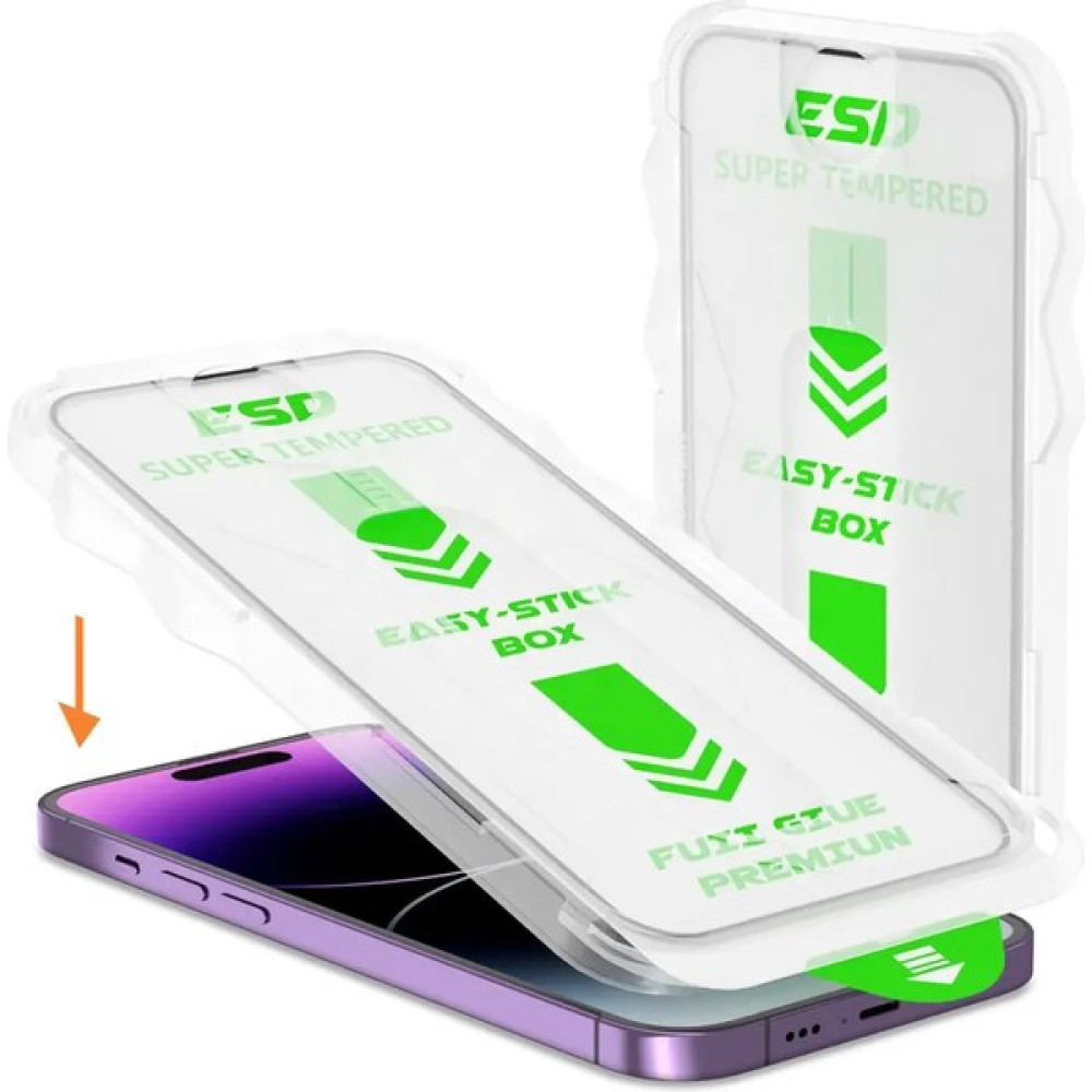 Esd iPhone 15 Magic Glass Box Kolay Uygulama Aparatlı 9H Hd Temperli Cam Ekran Koruyucu Ve Kiti Cep Telefonu Ekran Koruyucusu Fiyatı