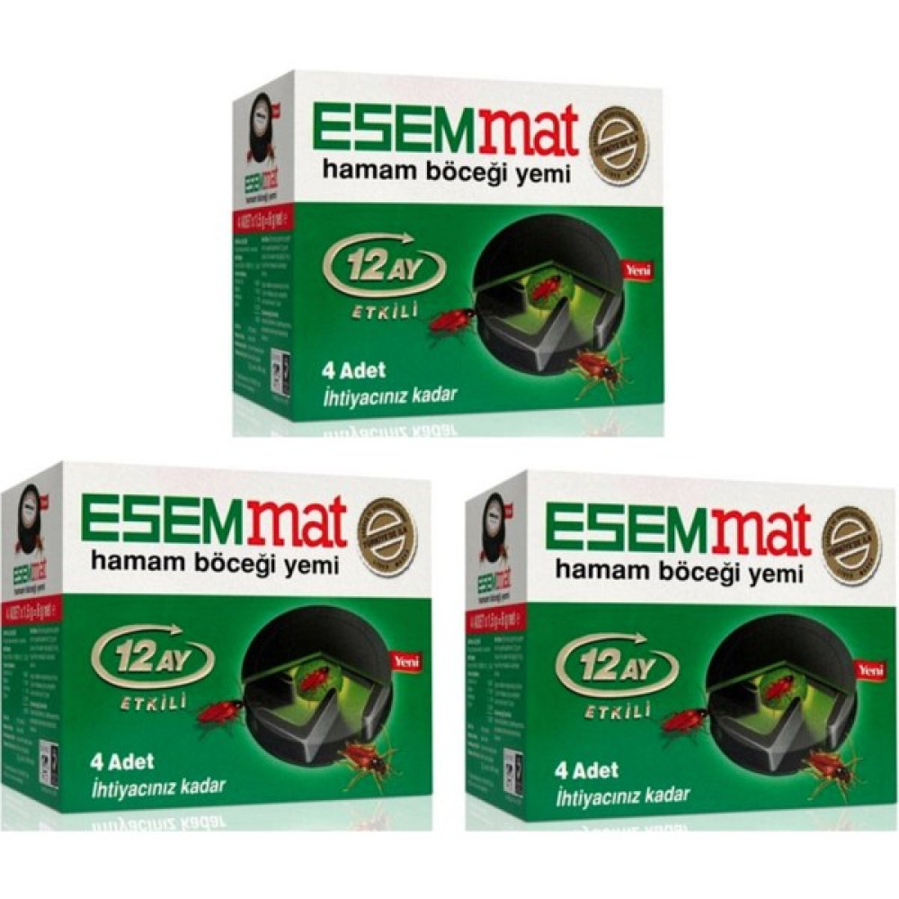 Esemmat 12 Ay Etkili Hamam Böceği Yemi 4 Adet X3'lü Sinek-Kene-Haşere Kovucu Fiyatı