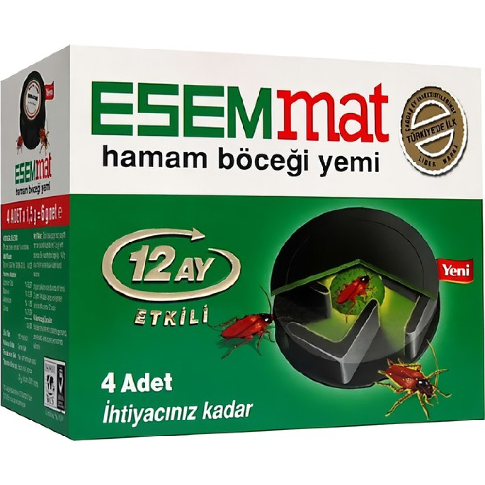 Esemmat Hamam Böceği Yemi 12 Ay Etkili 4 Adet Sinek-Kene-Haşere Kovucu Fiyatı