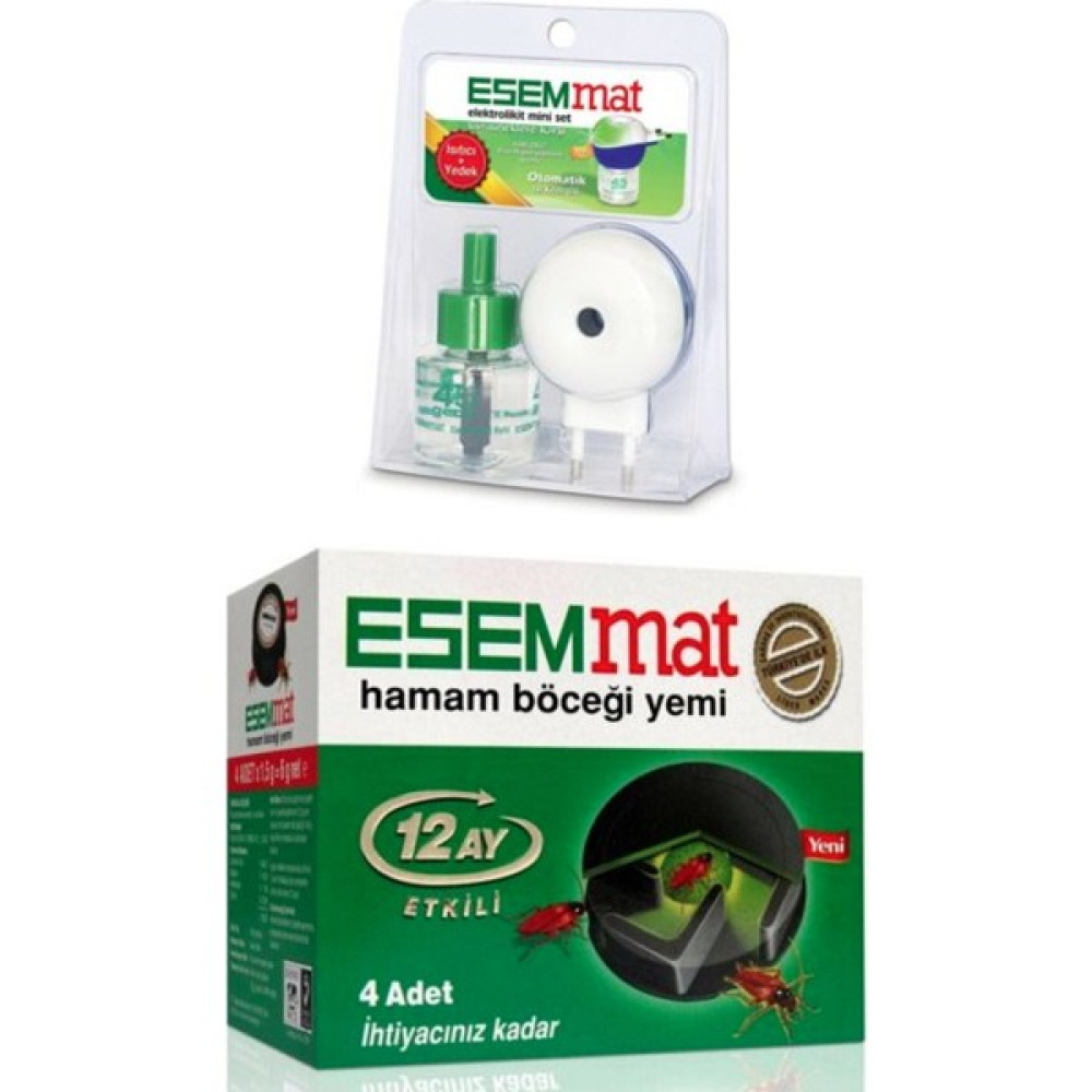 Esemmat Kablosuz Otomatik Isı Kontrollü Elektrolikit Set + Hamam Böceği Yemi 4 Adet Sinek-Kene-Haşere Kovucu Fiyatı