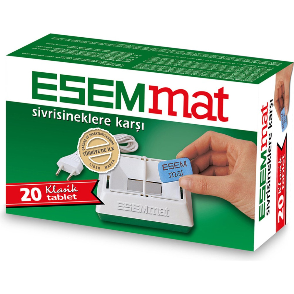 Esemmat Sivrisinek Kovucu Klasik Mat Tablet 20'li 2 Adet Etkili Sonuç İçin Güçlü Koruma Diğer Fiyatı