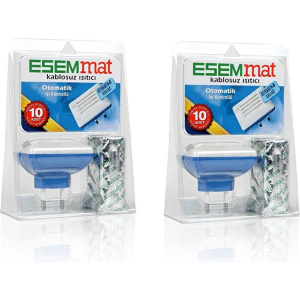 Esemmat Sivrisinek Kovucu Otomatik Isı Kontrollü Kablosuz Isıtıcı 10 Adet Tablet Hediyeli (2 Adet) Oto Boyaları Fiyatı