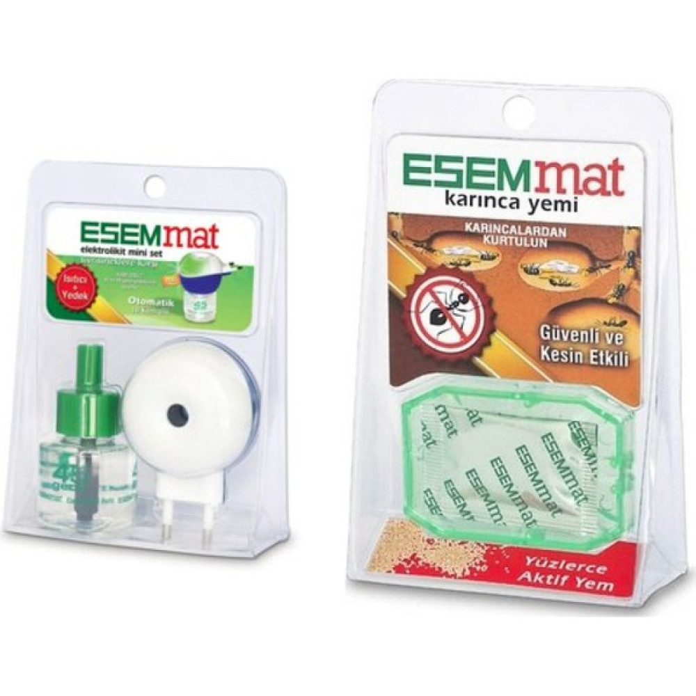 Esemmat Sivrisineklere Karşı Kablosuz Elektrolikit Mini Set + Karınca Yemi Sinek-Kene-Haşere Kovucu Fiyatı