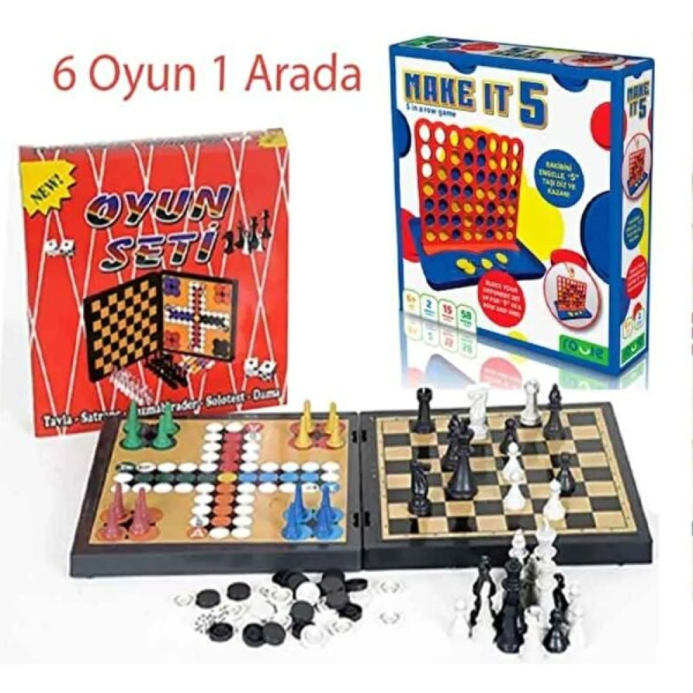 Eser 6'lı Plastik Oyun Set (Hedef 5-Satranç-Dama-Tavla-Kızmabirader-Solo Test) Eğitici Oyuncak Fiyatı