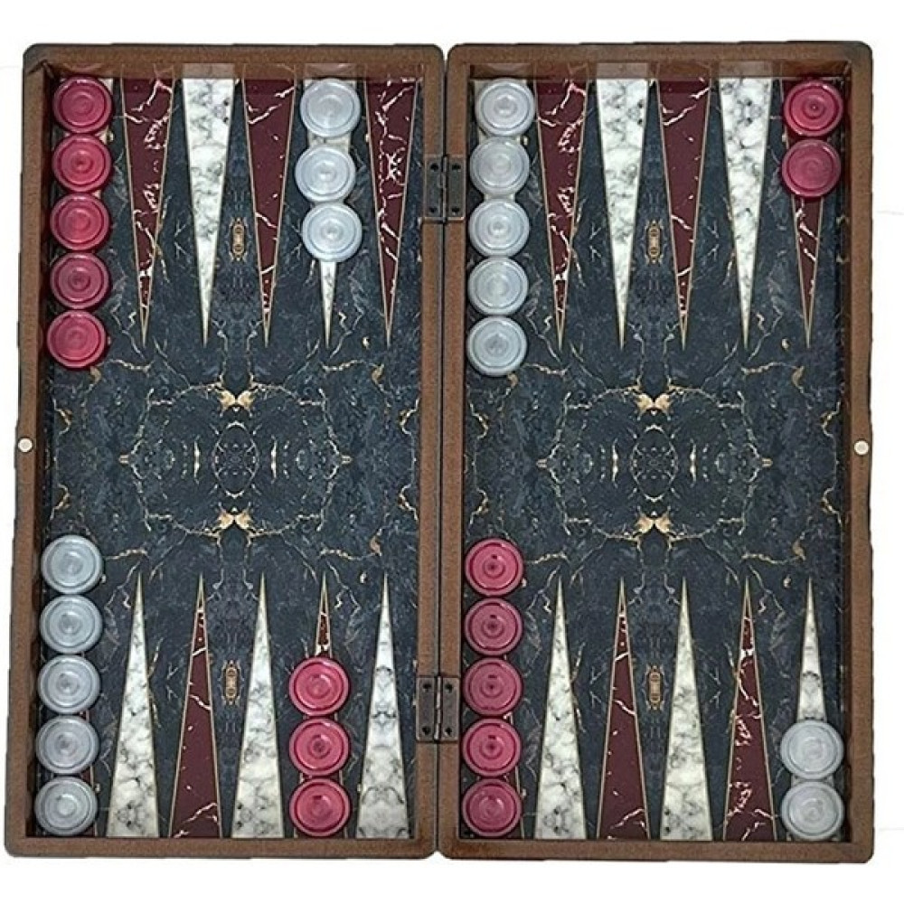 Eser Marble Kırmızı Büyük Boy Tavla Takımı Tavla Fiyatı