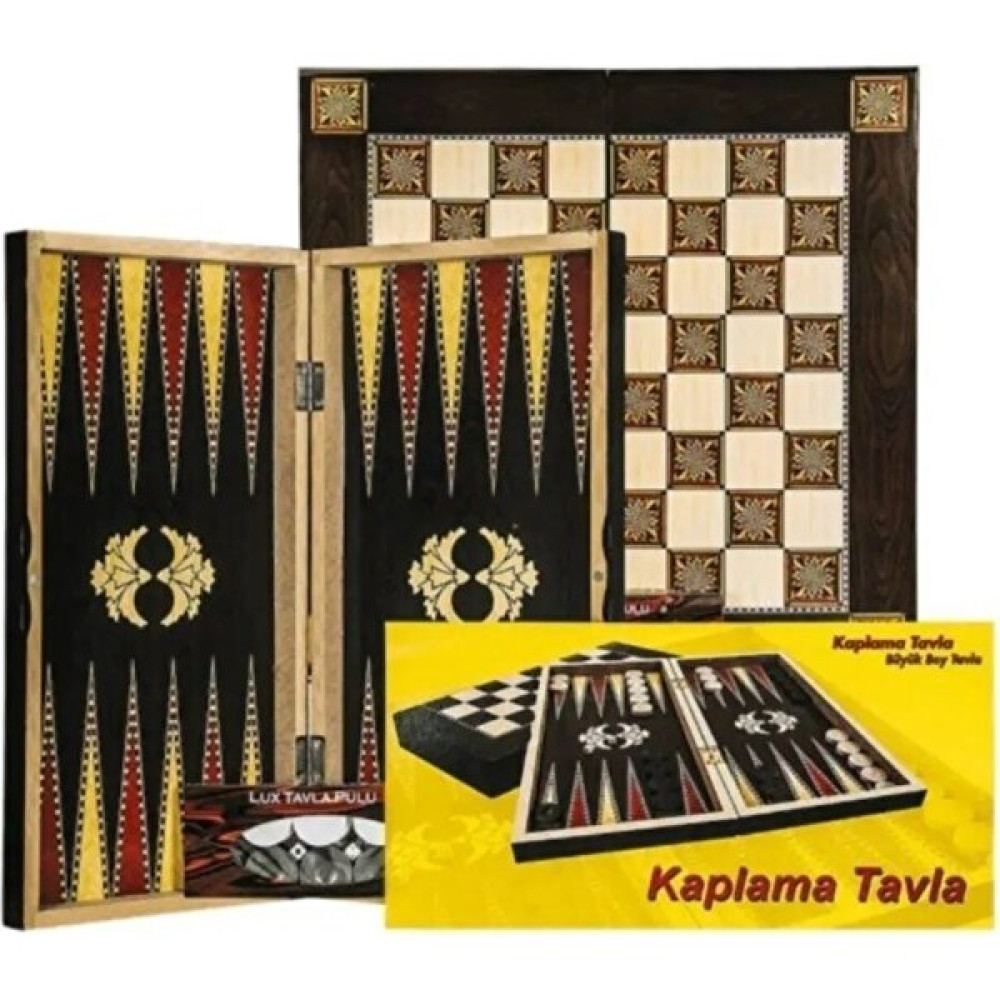 Eser Sedef Ahşap Kaplama Tavla - Büyük Boy Tavla Fiyatı