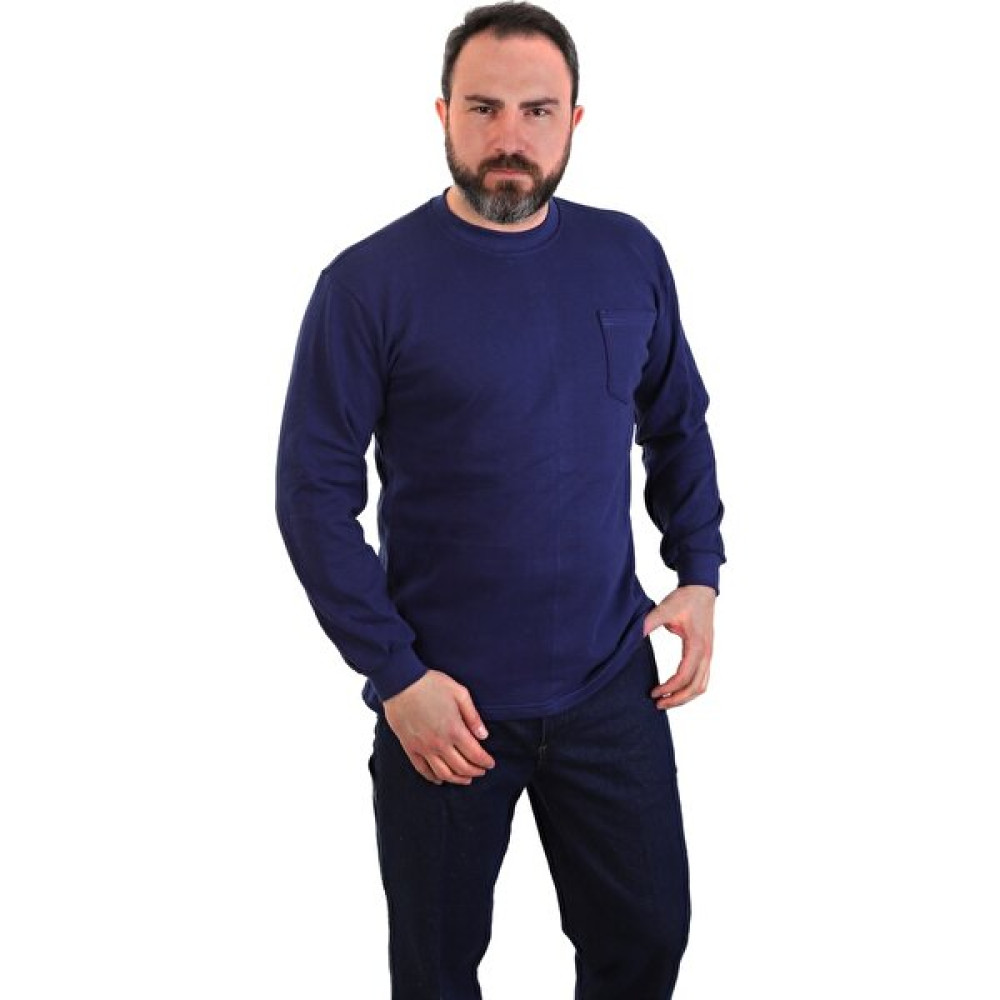 ESERIS Eser - Bisiklet Yaka Sweatshirt - Cepli - Lacivert Erkek Sweatshirt Fiyatı