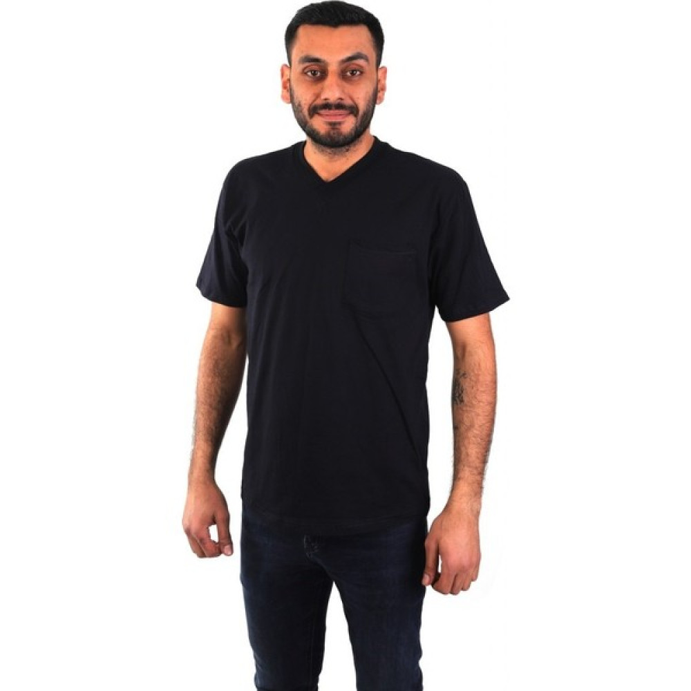 ESERIS Eser - V Yaka Kısa Kol Iş Tişörtü - Cepli - Regular Fit - Lacivert Erkek T-shirt Fiyatı