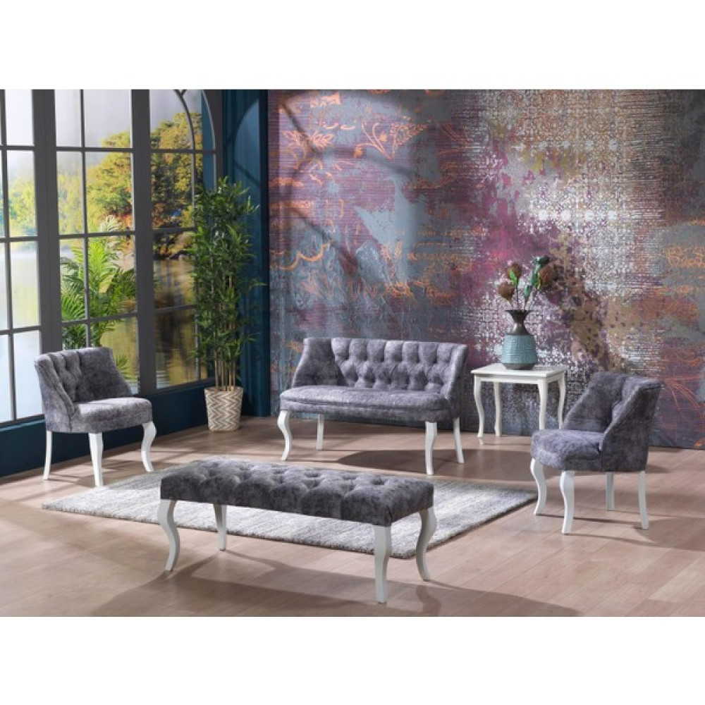 Esertrade Çay Seti Koltuk Takımı Özel Nubuk Kumaş 2+1+1+Bench Koltuk Takımı / Seti Fiyatı