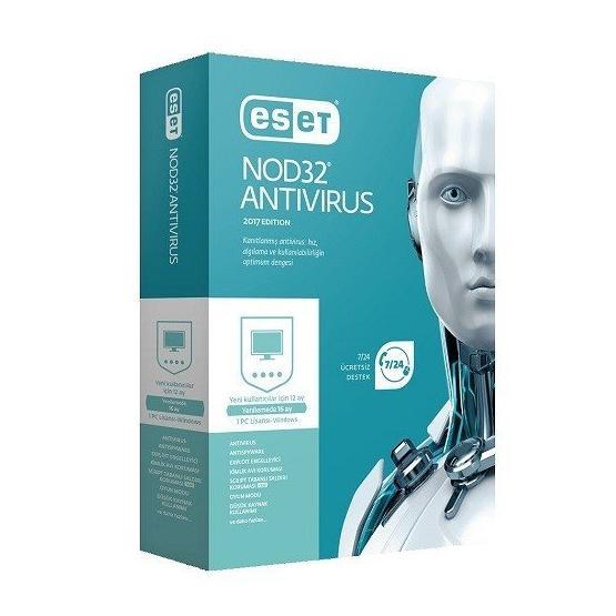 Eset Nod32 2017 1 Kullanıcı 1 Yıl Türkçe Antivirüs Yazılımı