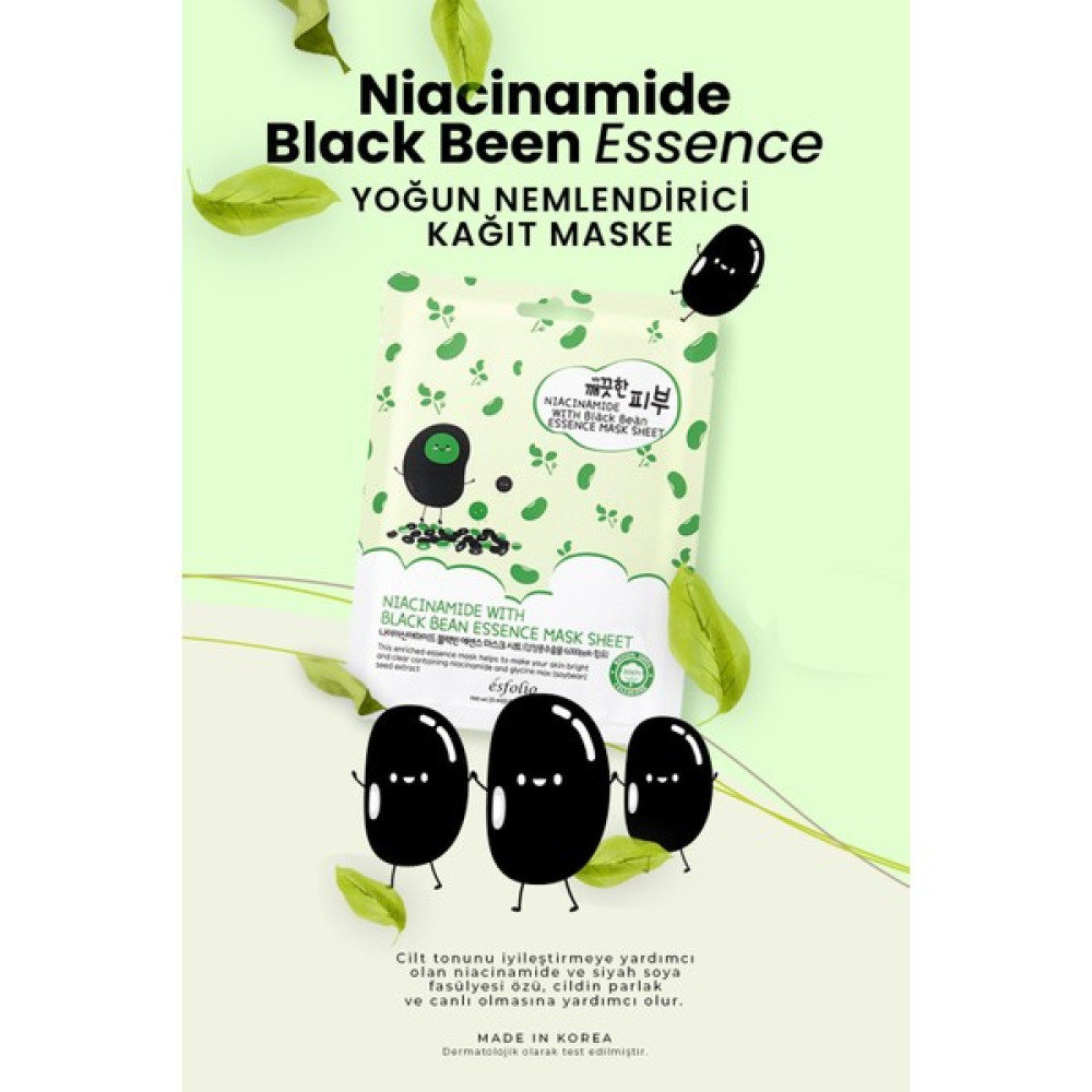 Esfolio Niacinamide ve Siyah Fasülye Ile, Cilt Tonu Düzenleyici Gözenek Karşıtı Kağıt Maske Esfolio Mask Oto Boyaları Fiyatı