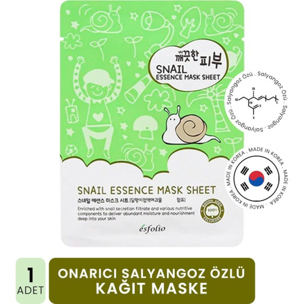 Esfolio Onarıcı Salyangoz Özü Içeren Kağıt Maske Esfolio Snail Essence Mask Sheet Oto Boyaları Fiyatı