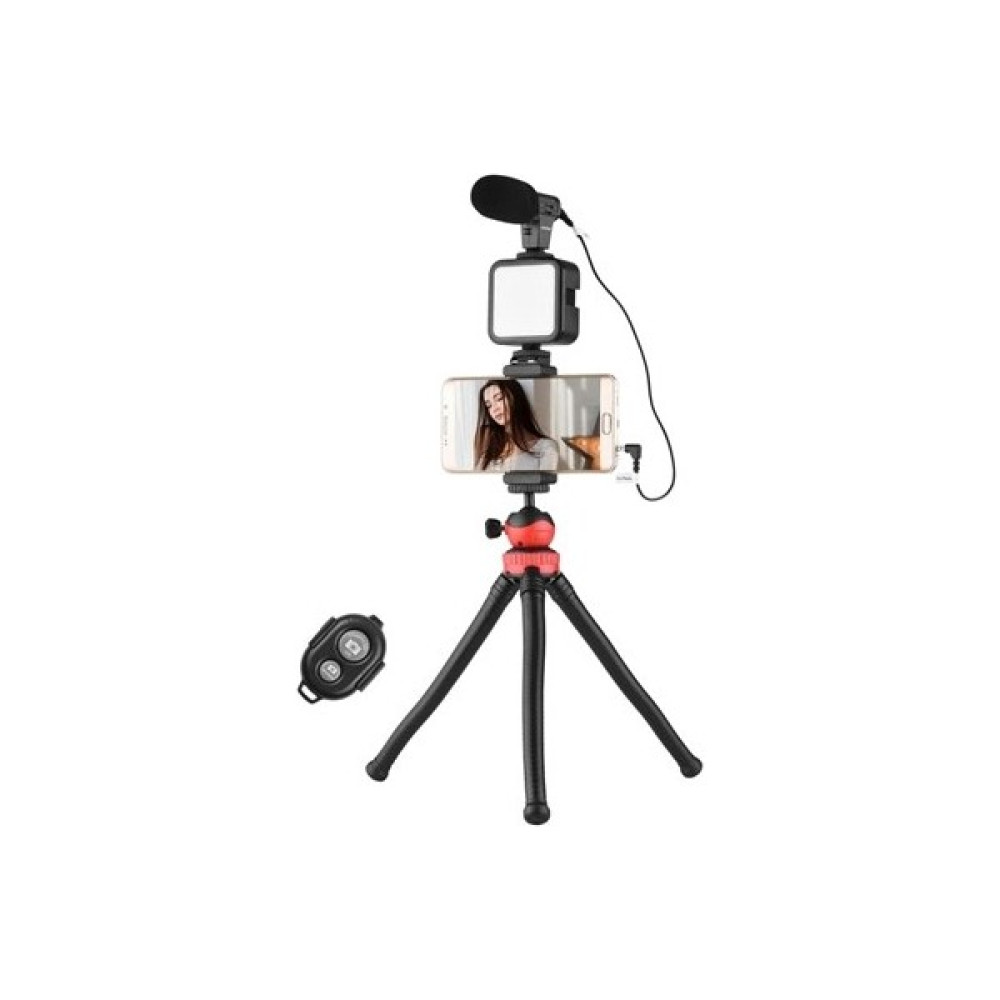 Eshopinlock Esnek Tripod Stüdyo Işıklı Mikrofonlu Telefon Kamera Uyumlu Video Canlı Yayın Vlog Kiti - Siyah Tripodlar Fiyatı