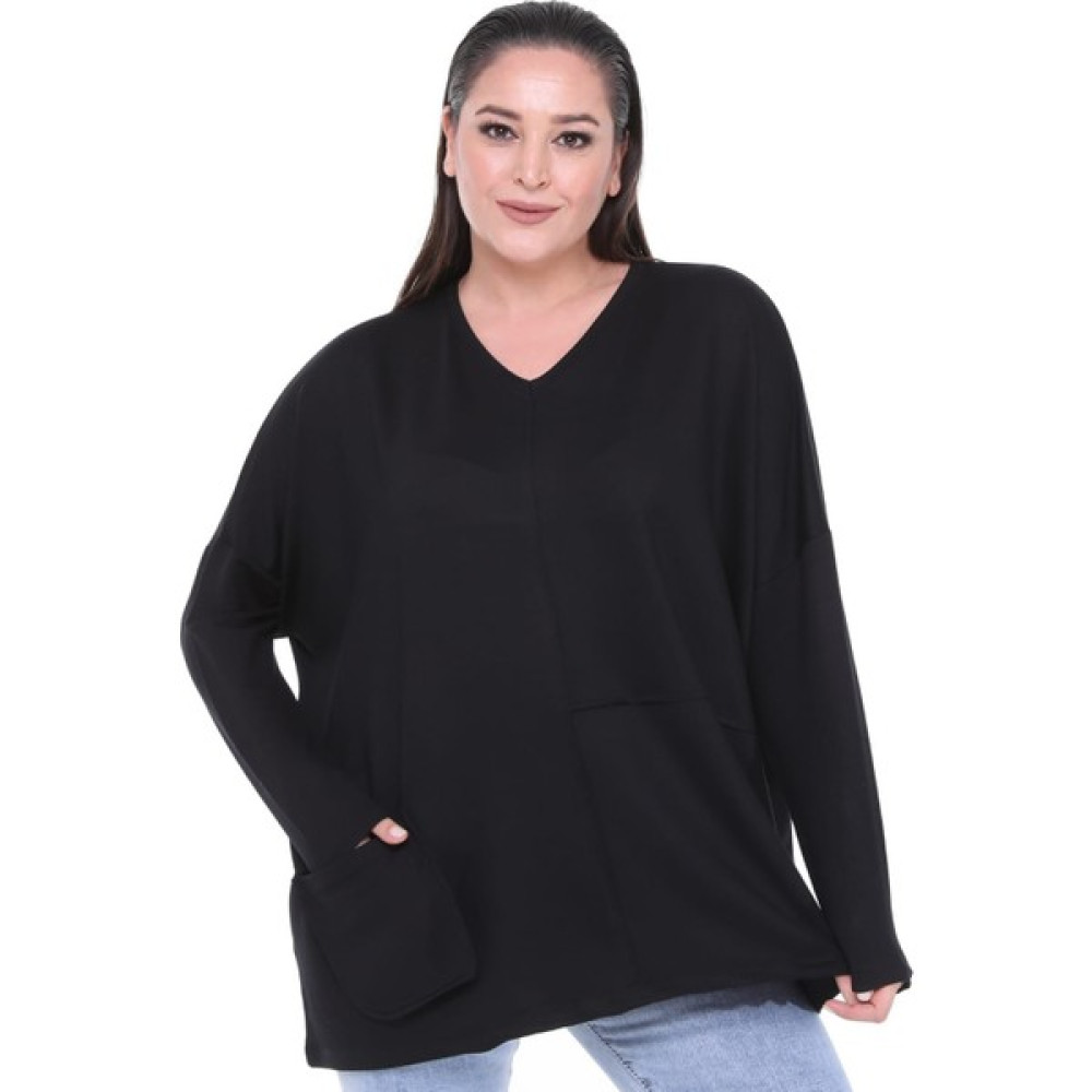 Esina Kadın Iki Iplik V Yaka Oversize Sweat Bayan Sweatshirt Fiyatı