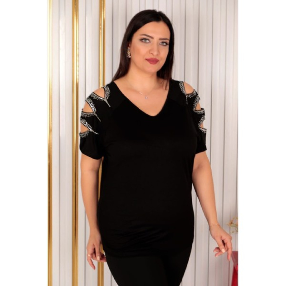 Esina Kadın Viskon Bluz Omuzu Açık ve Pul Işlemeli Bluz Fiyatı