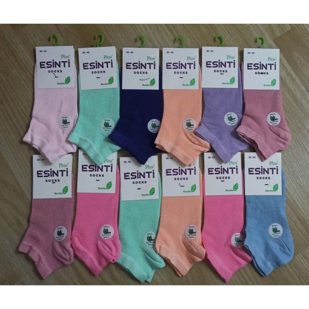 Esinti Marka Bayan 12'li Bambu Dikişsiz Patik Çorap - 36 - 40 - Renkli Oto Boyaları Fiyatı