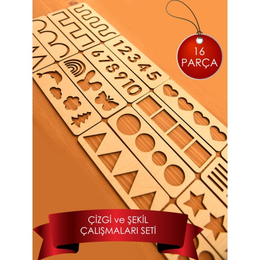 Eska Events Çocuk Montessori - Akça El Kası Geliştirme ve Çizgi, Sayı ve Şekil Çalışmaları Seti 16 Parça - Kahverengi Eğitici Oyuncak Fiyatı