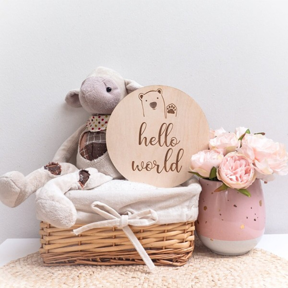 Eska Events Hello World Ahşap Fotoğraf Kartı Anne, Bebek Fiyatı