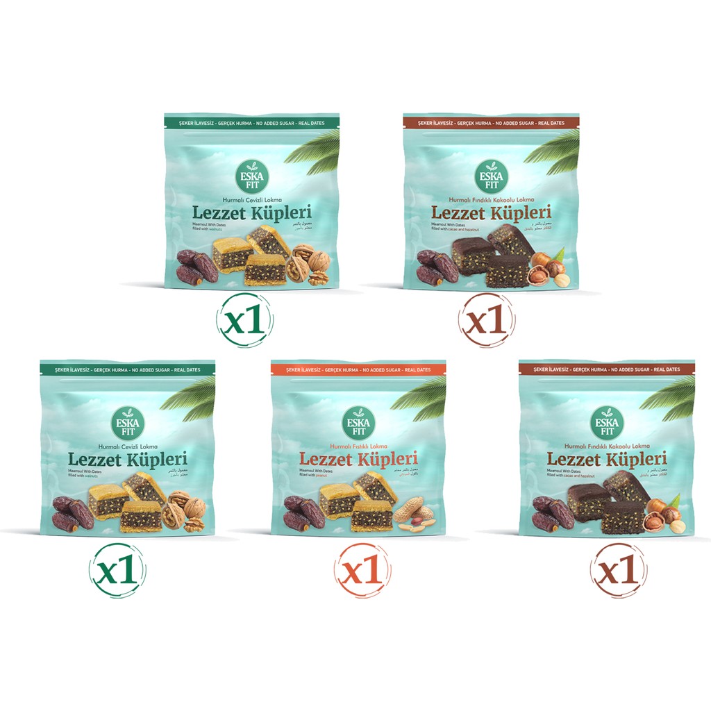 Eskafit Hurmalı Lokma Karma Set (1set = 5paket) - 500 gr Diğer Fiyatı