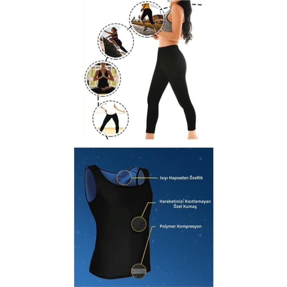 Eslem Dükkan Termal Sauna Tayt + Atlet Takım ( Xxxl ) Neotex Terletme Takımı - 3XL - Siyah Oto Boyaları Fiyatı