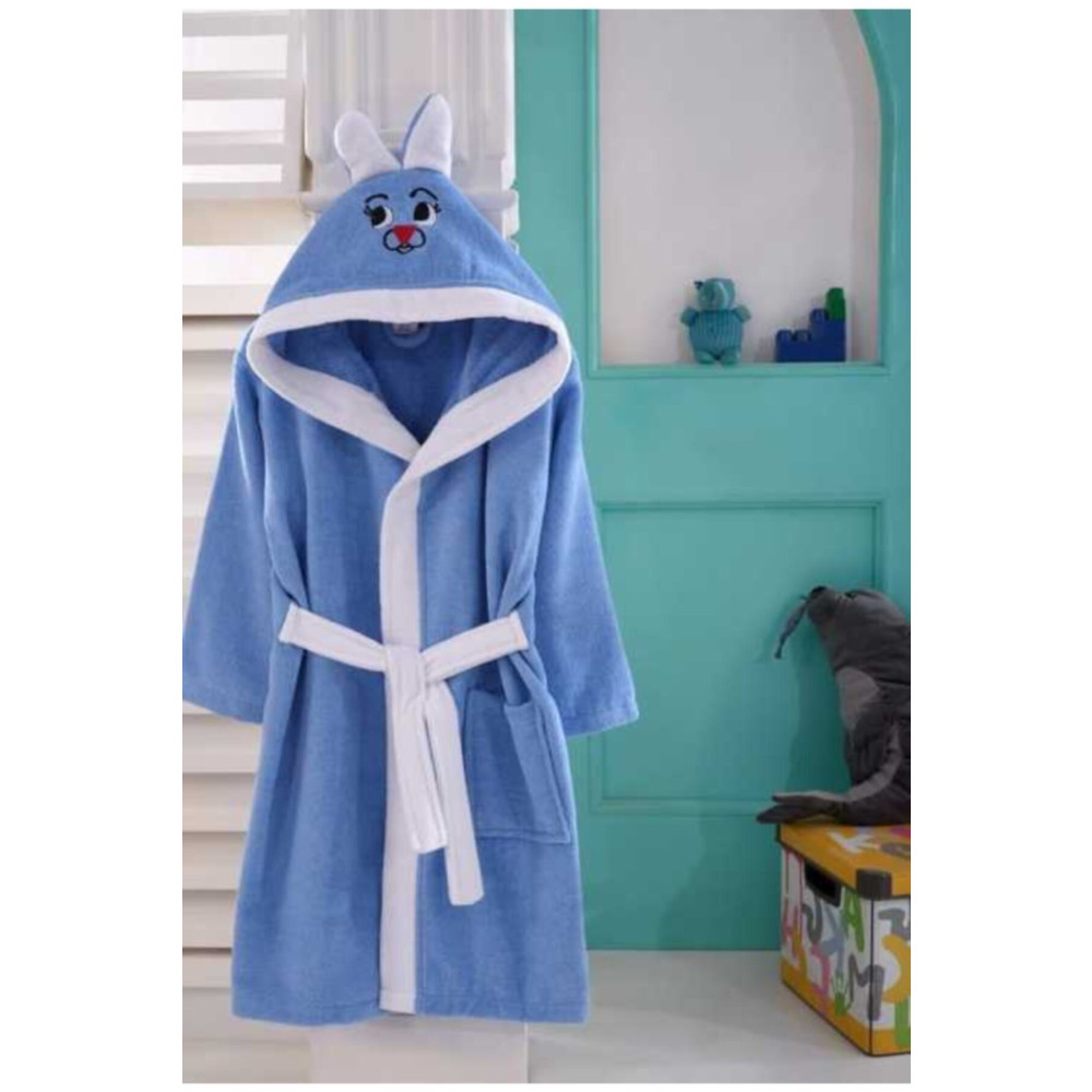 ESMEN Unisex Çocuk Mavi Bornoz 7-8 Yaş Beden Bornoz Fiyatı