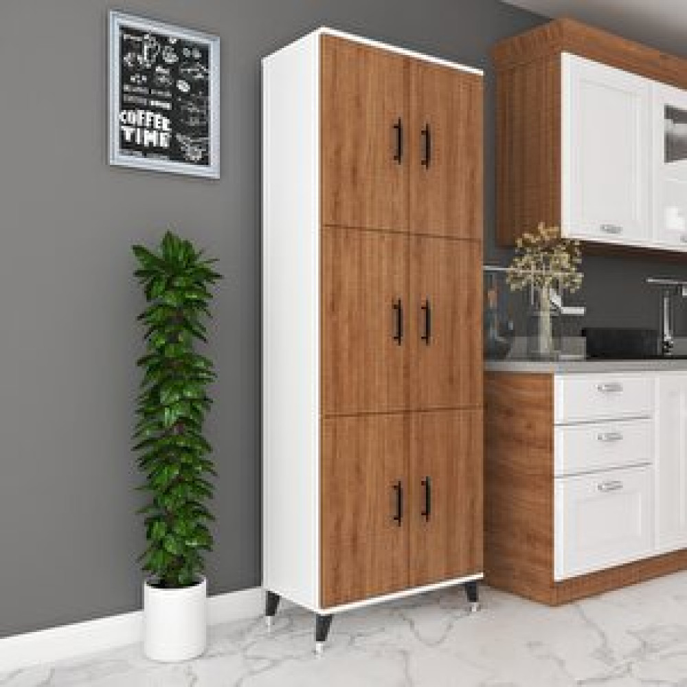 Esmopa Mobilya Çok Amaçlı Kiler, Banyo, Ayakkabılık, Balkon Dolap Beyaz - Ceviz Mutfak Dolabı / Mobilyası Fiyatı