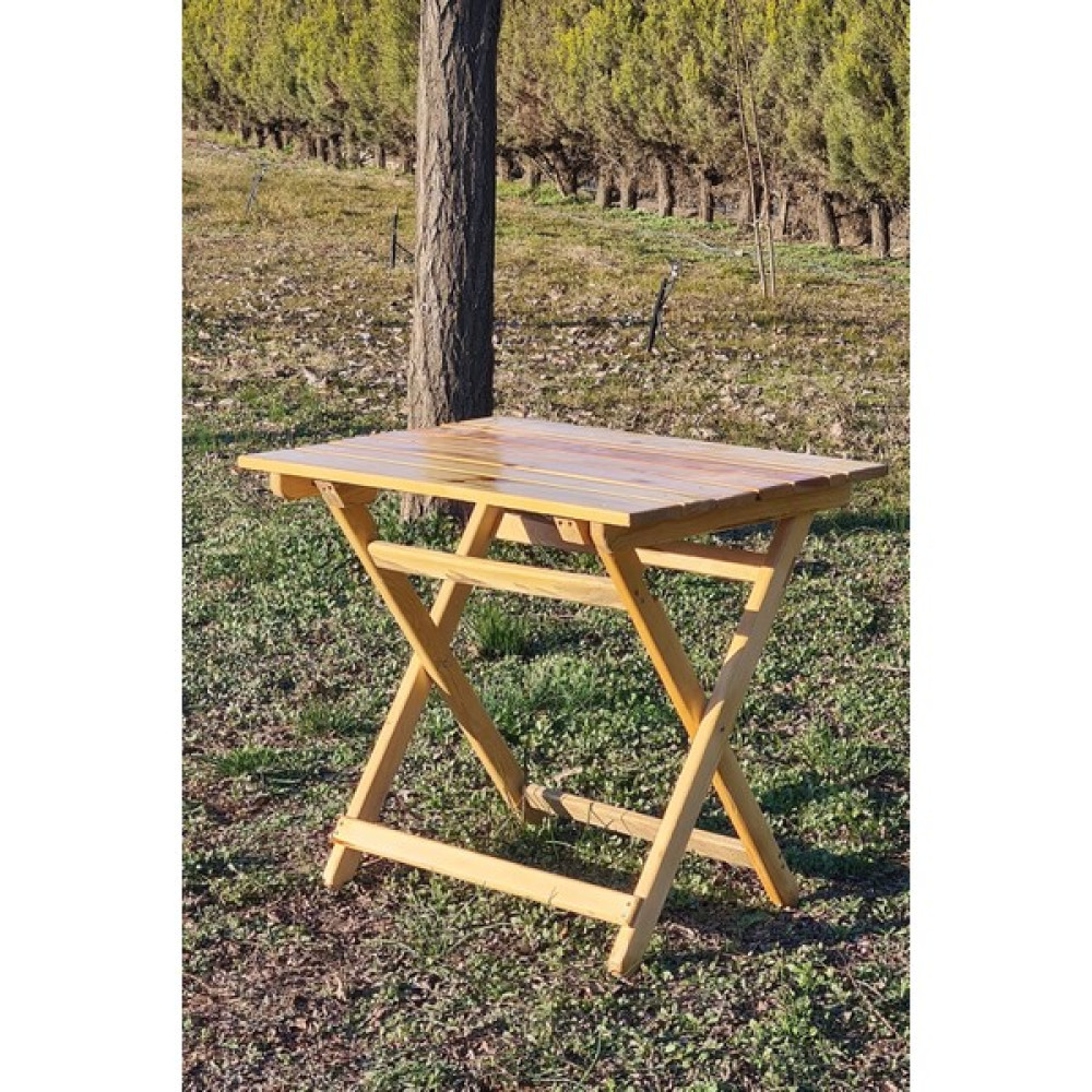 Esnature Vernikli Doğal Ahşap Katlanabilir Kamp Piknik Bahçe Balkon Masası 50 cm x 70 cm Kamp & Piknik Masası Fiyatı